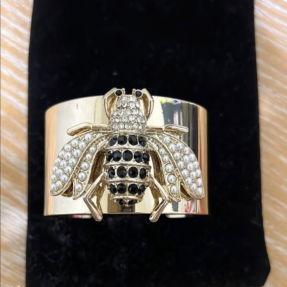 White House Black Market Gold and Black Statement Bracelet - Picture 1 of 2